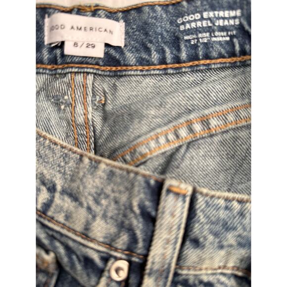 Good American Jeans Womens 8 Good Extreme Barrel High Rise Wide Leg Denim NWT - Picture 10 of 16